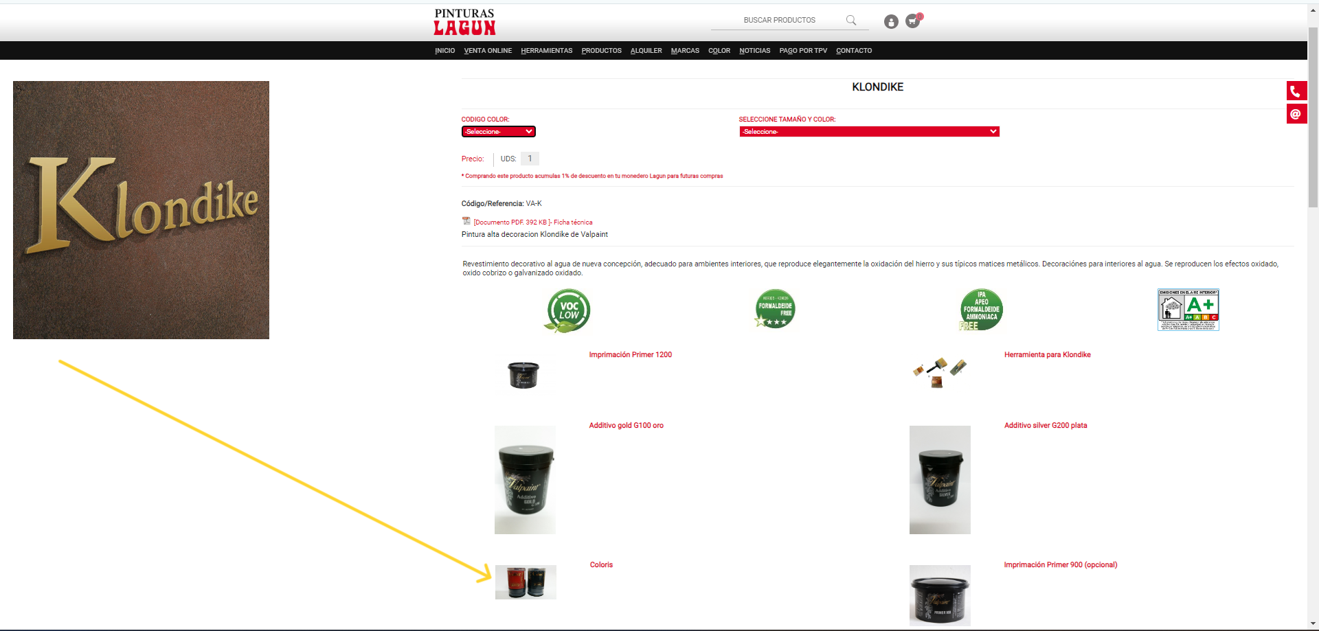 Comprar color&iacute;